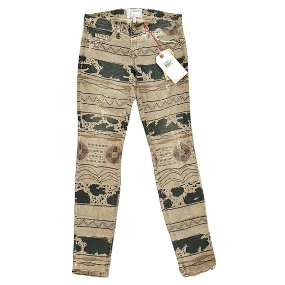 Current/Elliott The Ankle Skinny Vintage Tribal Destroy Jeans Size 24 NWT $218 - Picture 4 of 13
